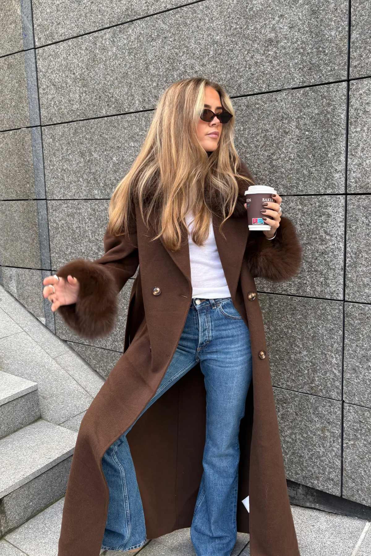 Marta Maxi Faux Coat Brown